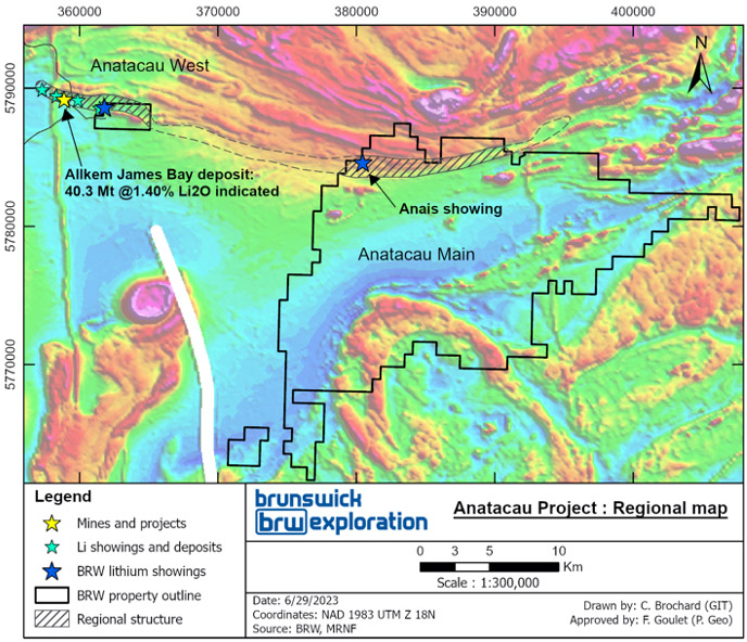 BRUNSWICK EXPLORATION FINDS NEW LARGE SPODUMENE-BEARING PEGMATITE 