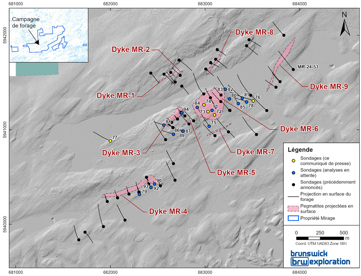 Figure 1 : Carte de surface du projet Mirage