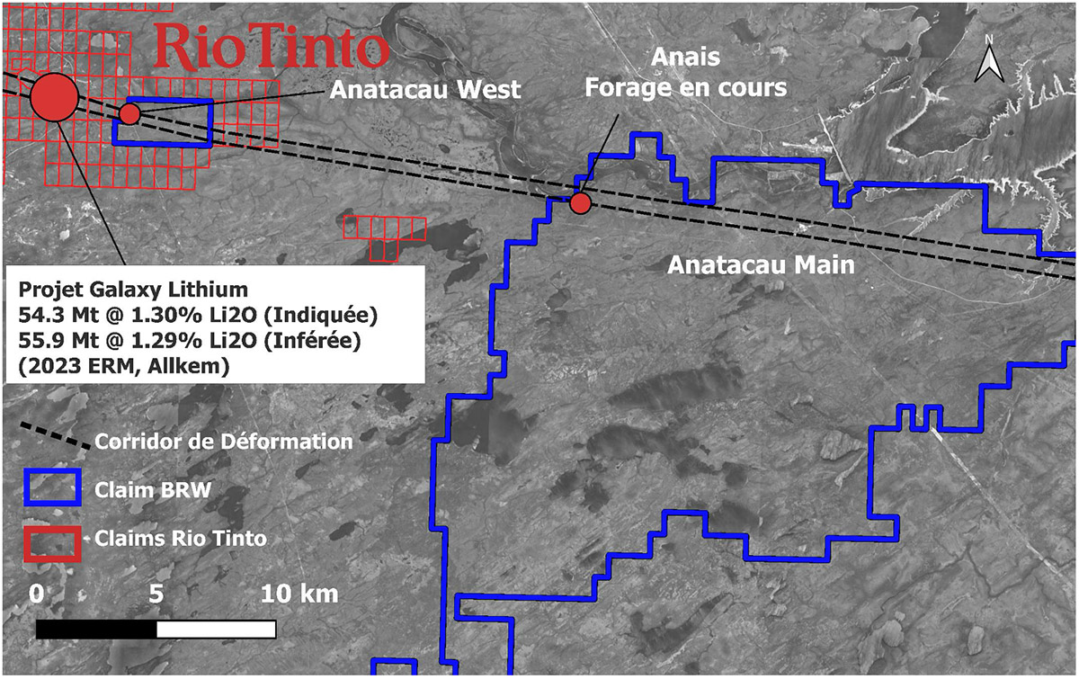 Figure 3 : Carte régionale des projets Anatacau Main et Anatacau West